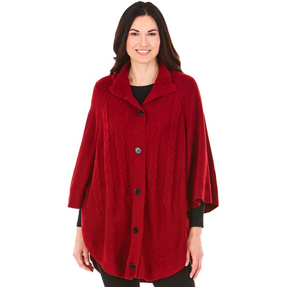 Button-Front Sweater Ponchos