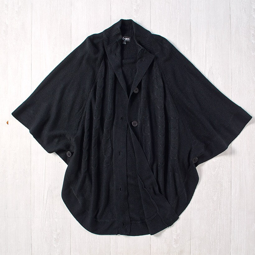 Button-Front Sweater Ponchos