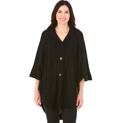 Button-Front Sweater Ponchos