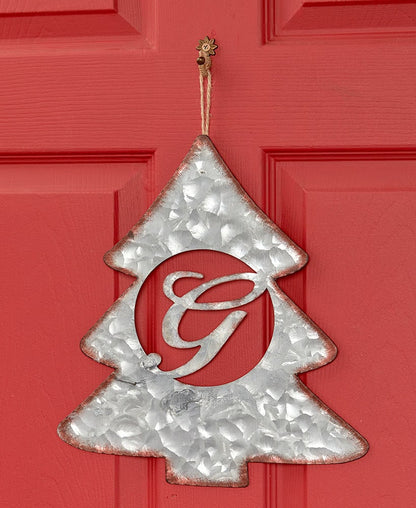 Galvanized Metal Monogram Tree Signs