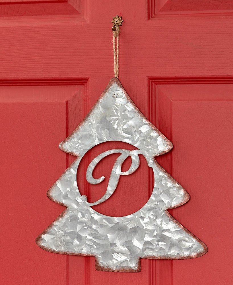 Galvanized Metal Monogram Tree Signs