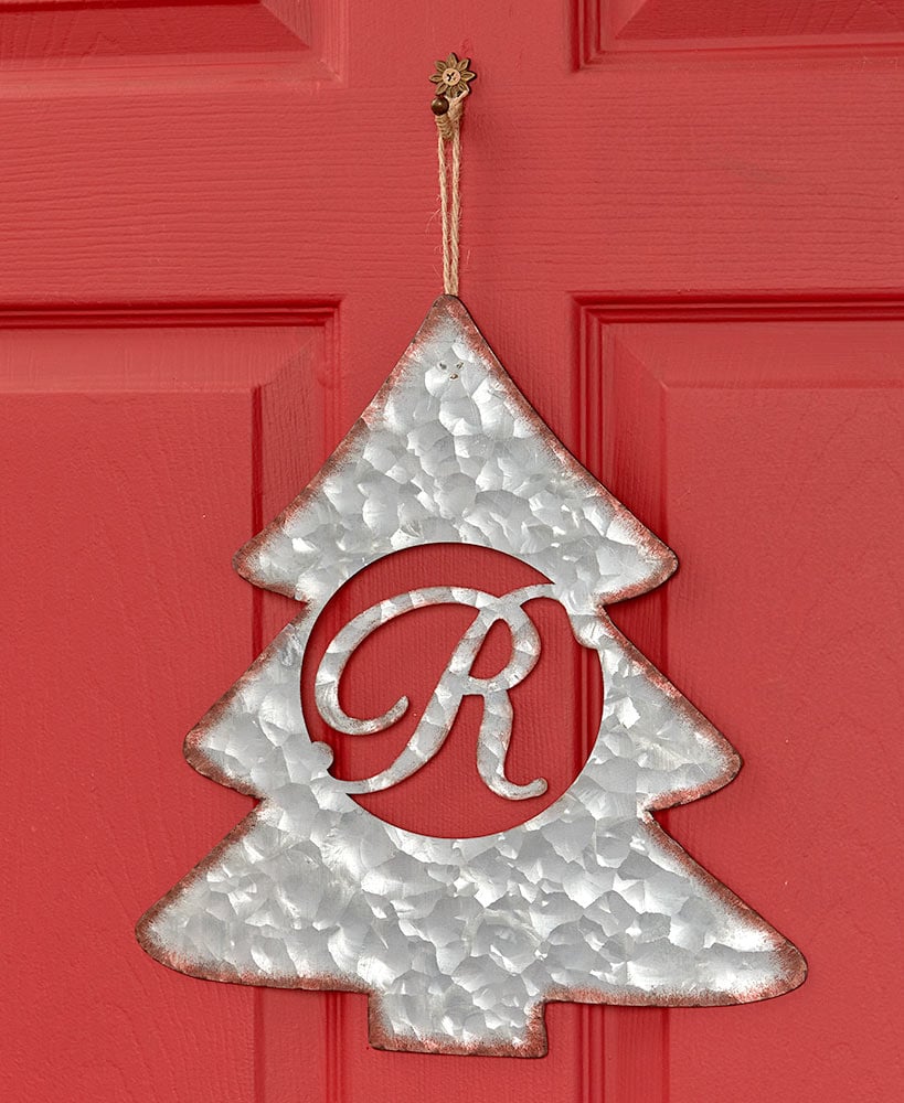 Galvanized Metal Monogram Tree Signs