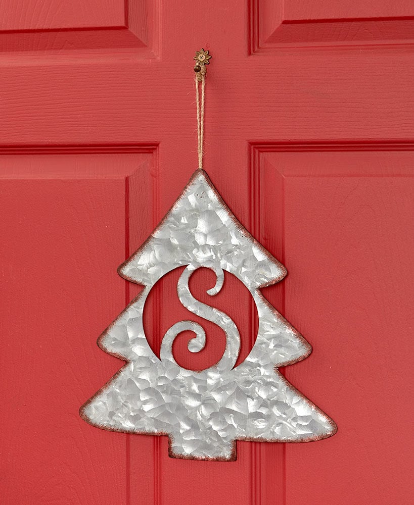 Galvanized Metal Monogram Tree Signs