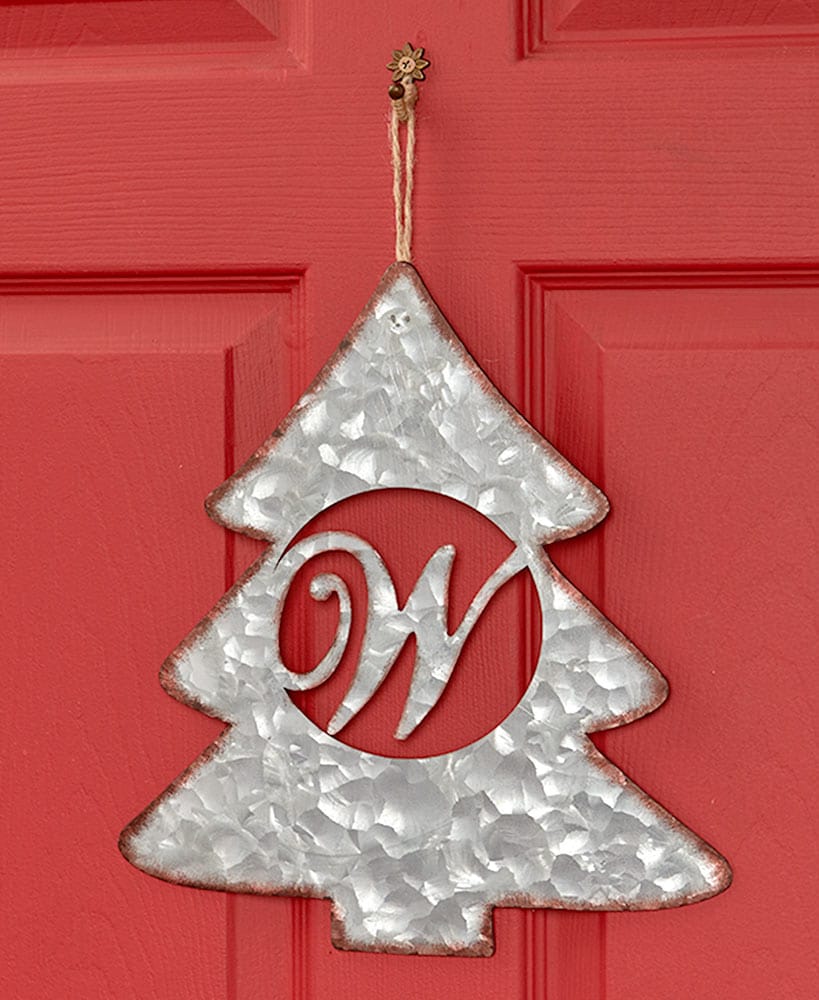 Galvanized Metal Monogram Tree Signs