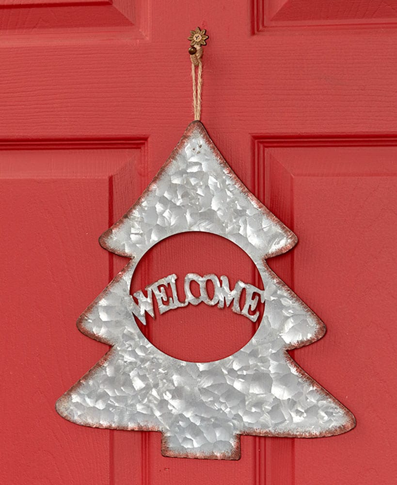 Galvanized Metal Monogram Tree Signs