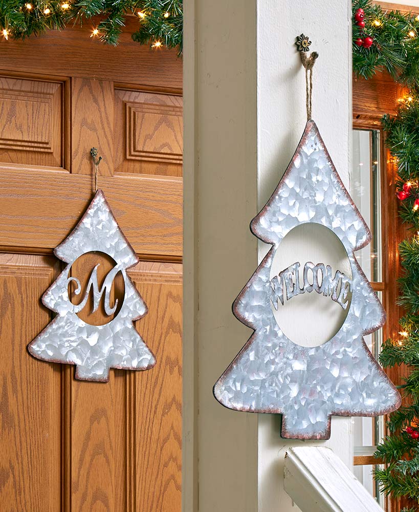 Galvanized Metal Monogram Tree Signs