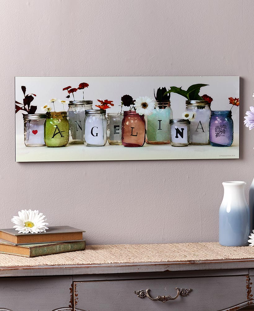 Personalized Mason Jar Name Art