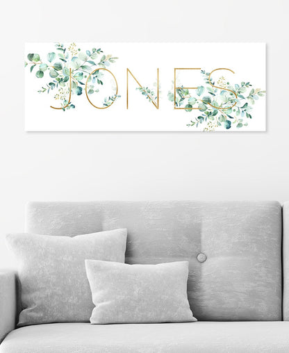 Personalized Floral Name Watercolor Foilage Wall Art