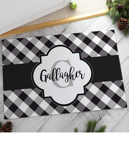 Personalized Buffalo Plaid Doormats