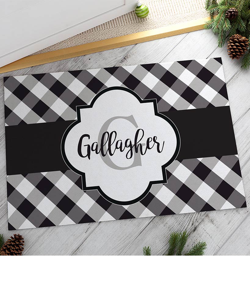 Personalized Buffalo Plaid Doormats