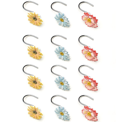 Farm Fresh Flowers Bath Rug or Shower Hooks Set of 12