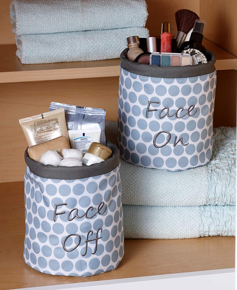 Sets of 2 Countertop Makeup Organizer Totes