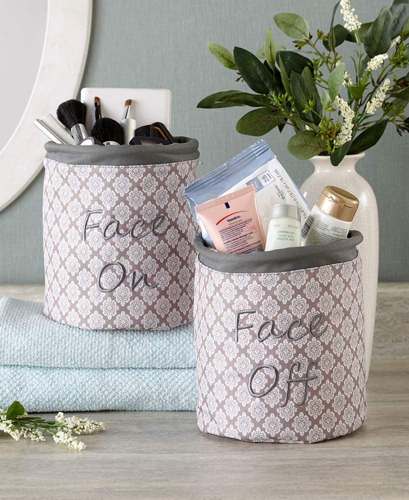 Sets of 2 Countertop Makeup Organizer Totes