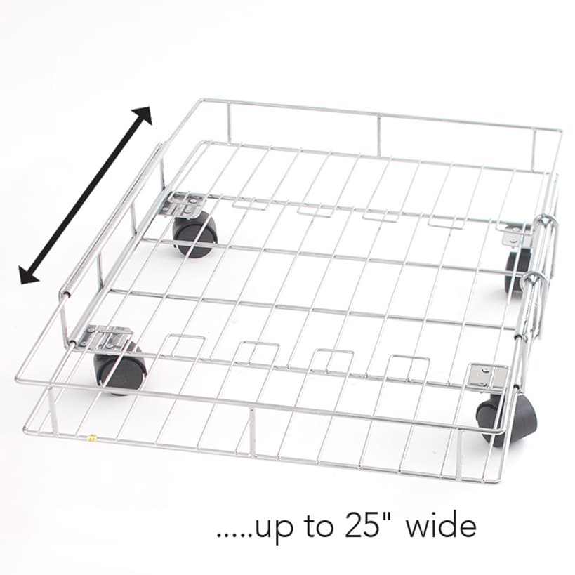 Expandable Rolling Metal Storage Basket Home and Kitchen
