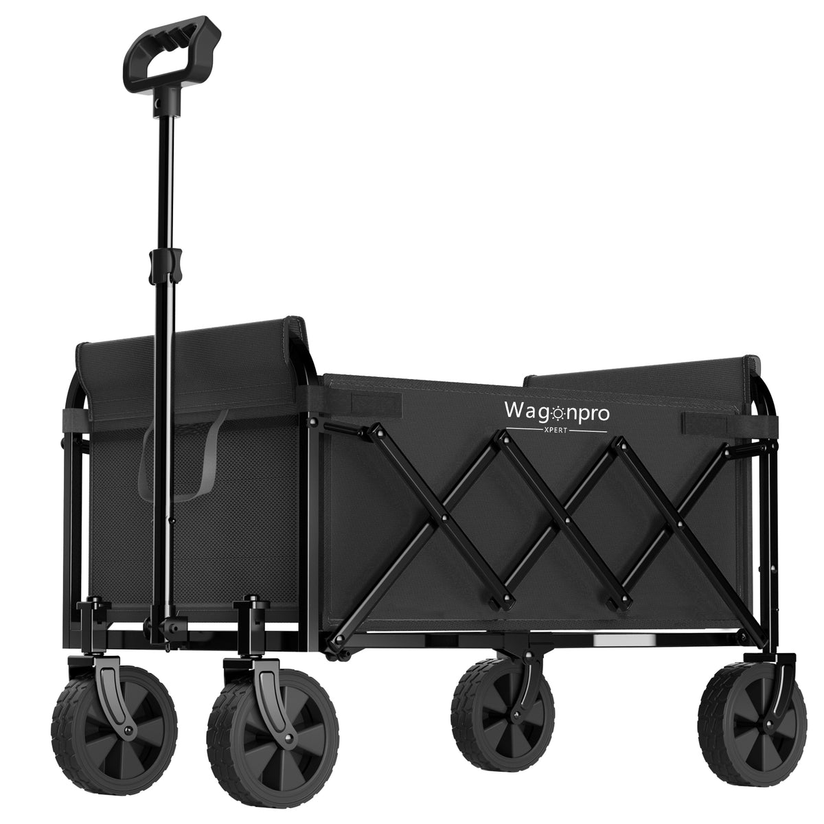 Expandable Dual-Layer Utility Wagon with 100% Extra Space - 220lbs Grocery Cart for Camping, Shopping, Sports, Gardening, Fishing, Black - image 10