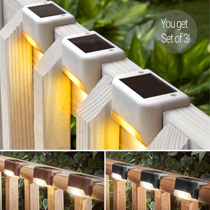 Solar LED Deck Lights Set of 3