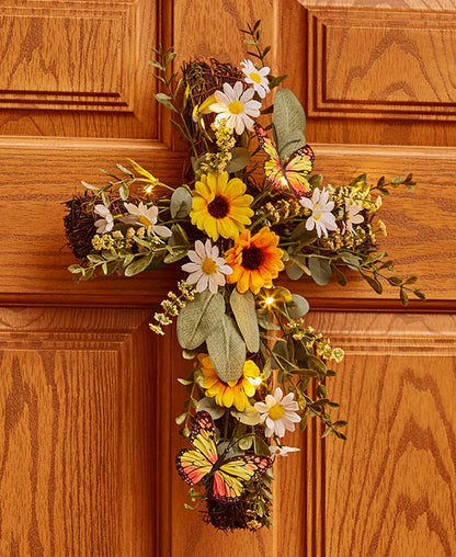 Lighted Floral Crosses