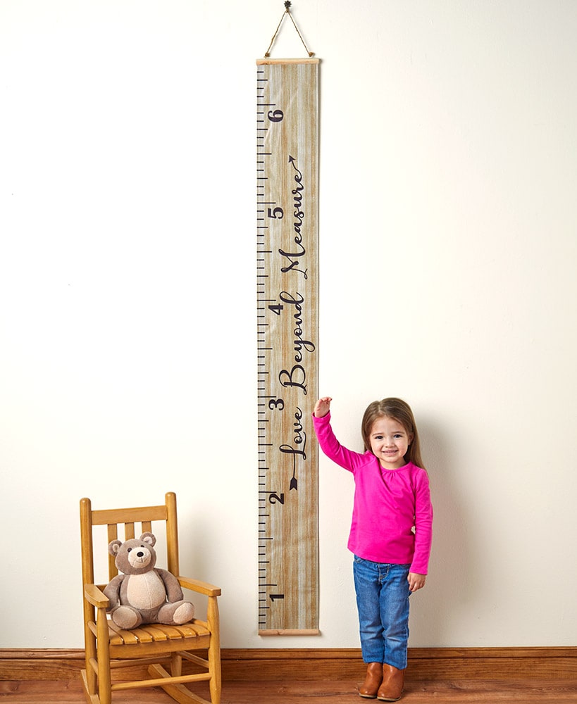 Growth Chart Hanging Wall Ruler Decor with Sentiment