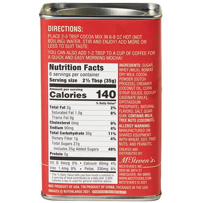 McStevens Classic Christmas Icon Hot Cocoa Tin 8oz