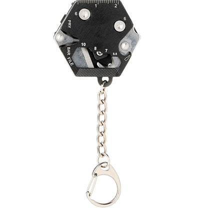 Hexagonal 9-in-1 Survival Keychain Tool-Compact and Versatile