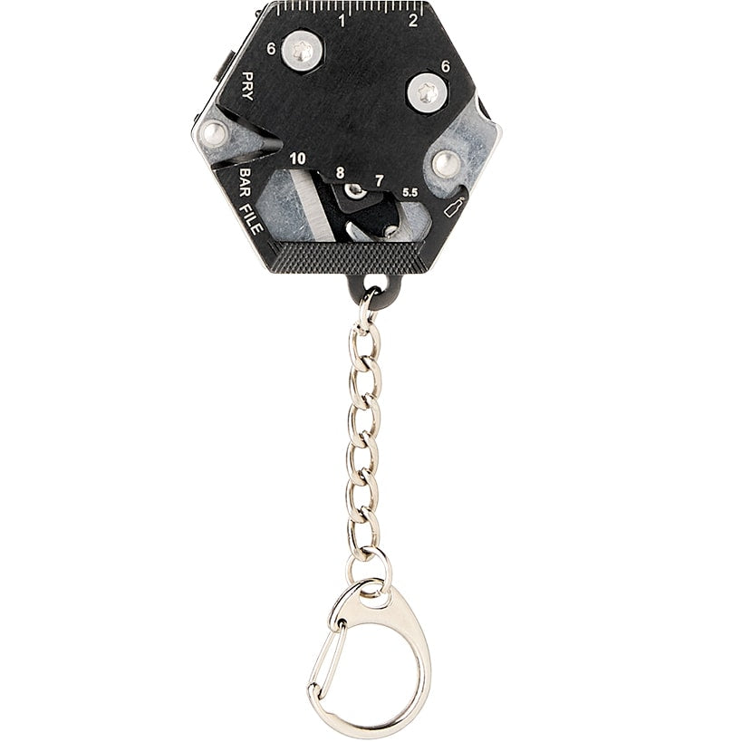 Hexagonal 9-in-1 Survival Keychain Tool-Compact and Versatile