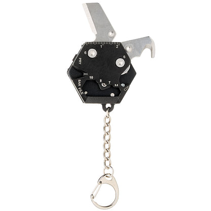 Hexagonal 9-in-1 Survival Keychain Tool-Compact and Versatile