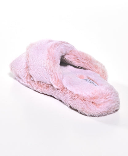 Plush Crisscross Slides