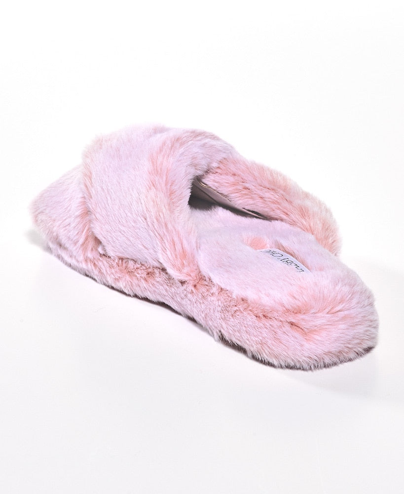 Plush Crisscross Slides