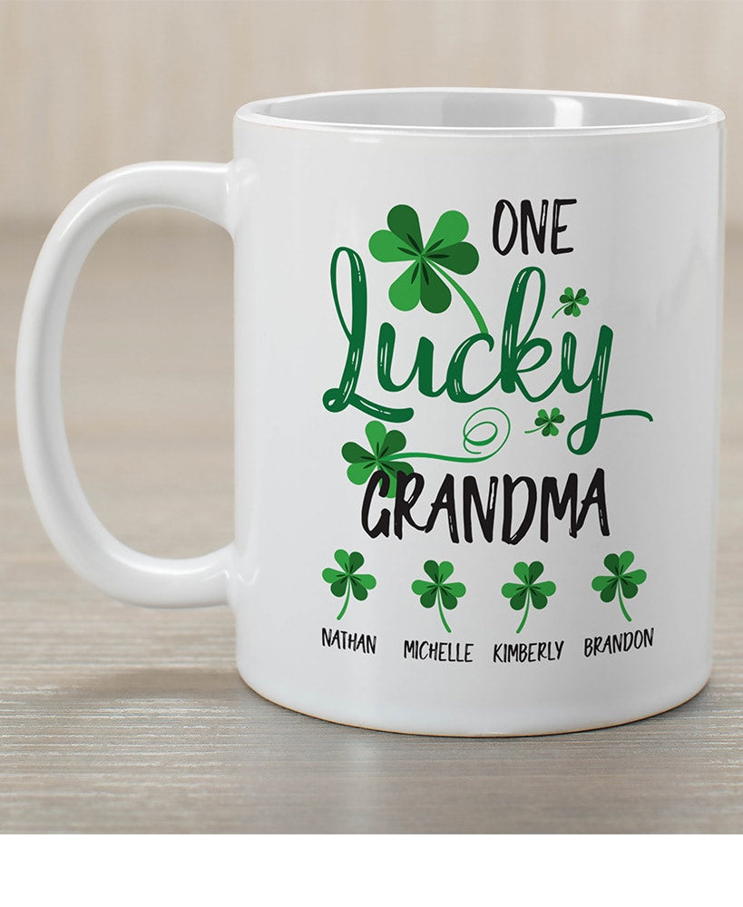 Personalized St. Patrick's Day Lucky Clover Coffee Mug