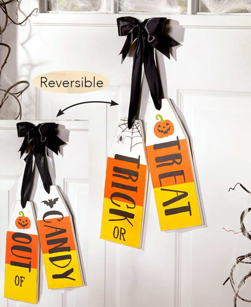Reversible Trick or Treat Sign