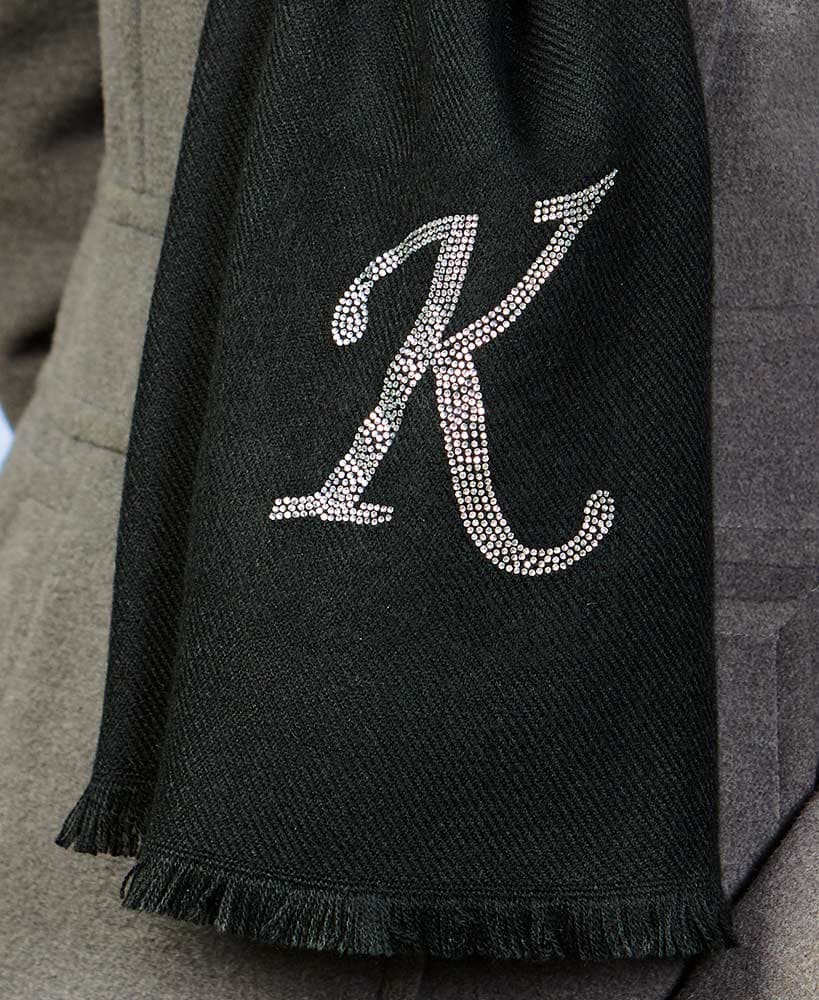 Bling Embellished Monogram Scarves