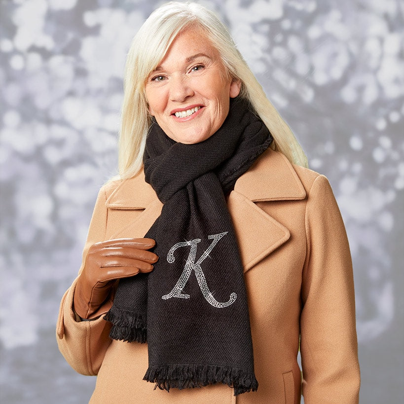 Bling Embellished Monogram Scarves