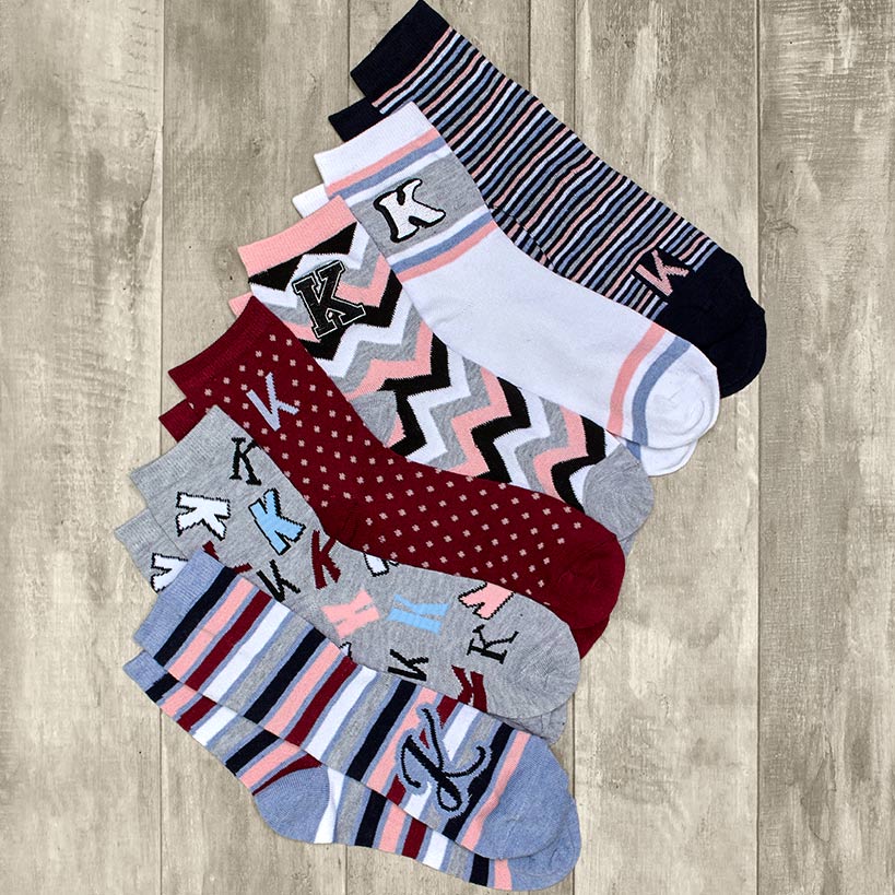 6-Pair Monogram Crew Socks