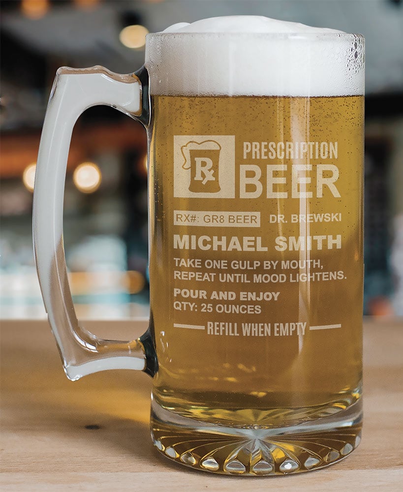 Personalized Prescription Wine Glass or Beer Mug