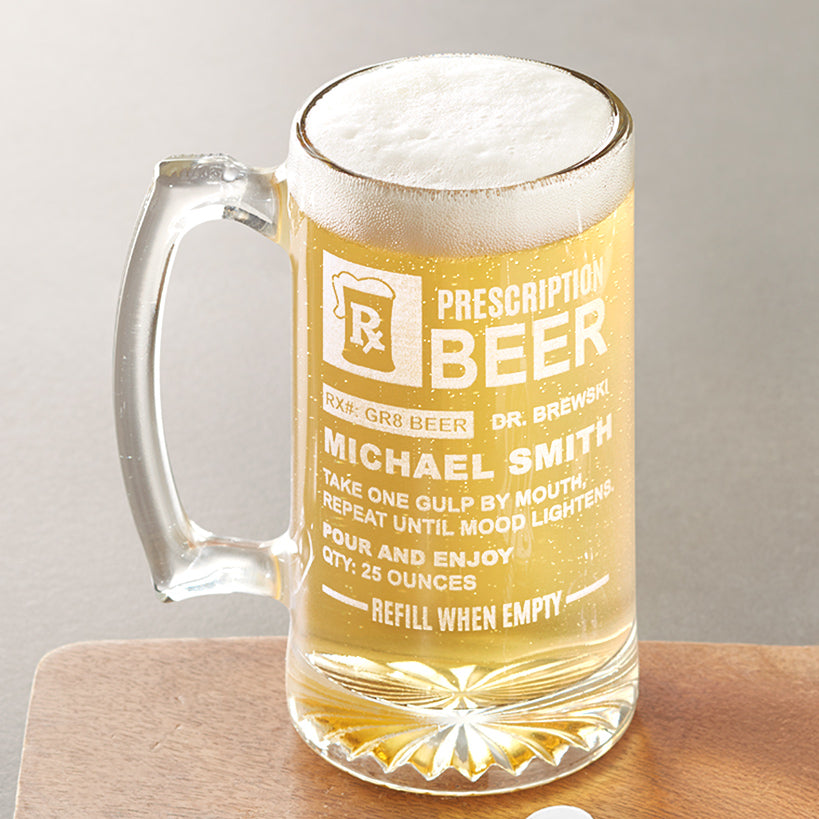 Personalized Prescription Wine Glass or Beer Mug