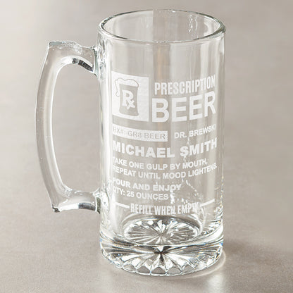 Personalized Prescription Wine Glass or Beer Mug