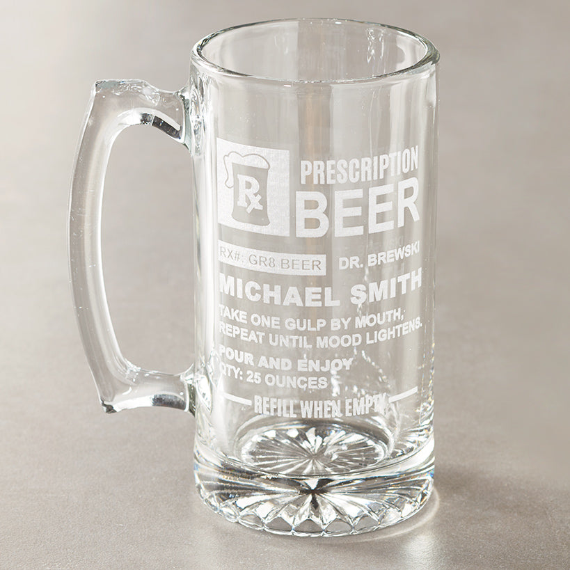 Personalized Prescription Wine Glass or Beer Mug