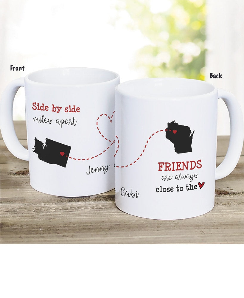 Personalized Miles Apart Close to the Heart Coffee Mug