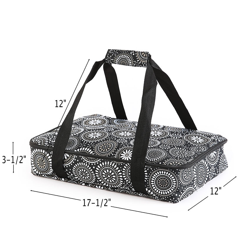 Insulated Casserole or Slow Cooker Travel Tote - Medallion or Damask