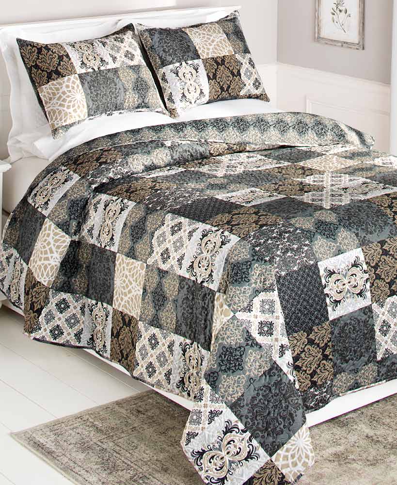 3-Pc. Arabesque Quilt Set