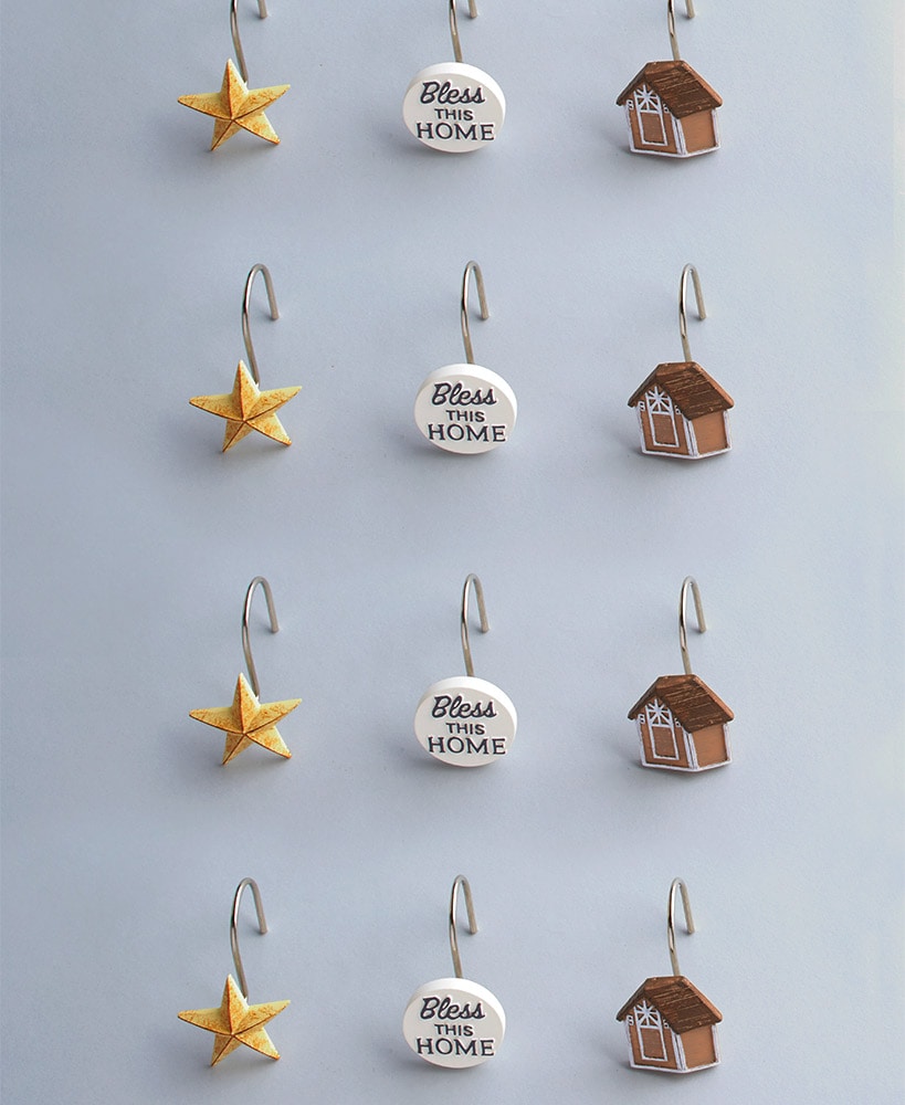 Barn Home Bath Collection Tootbrush Holder or Shower Hooks Set of 12