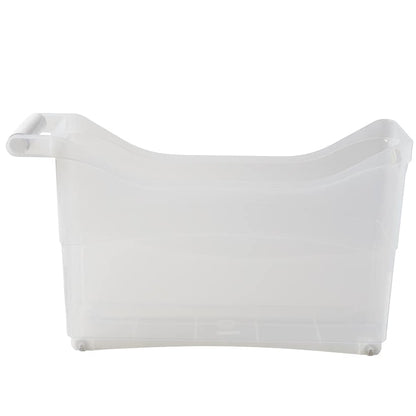 Storage Bin with Handle and Rolling Wheels for Kitchen Organization Plastic