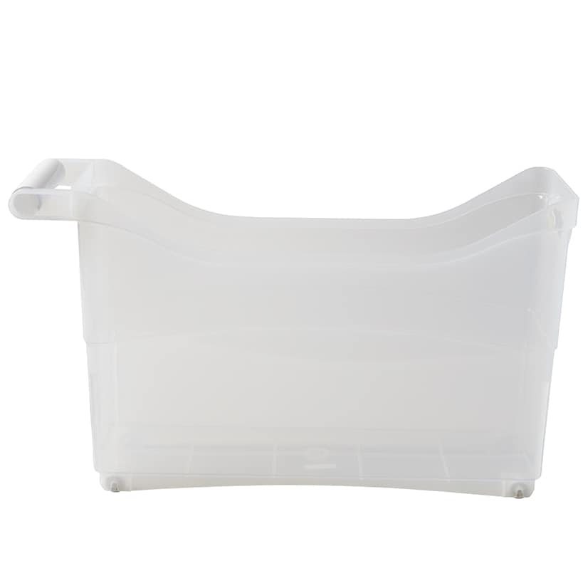 Storage Bin with Handle and Rolling Wheels for Kitchen Organization Plastic#select-color_white