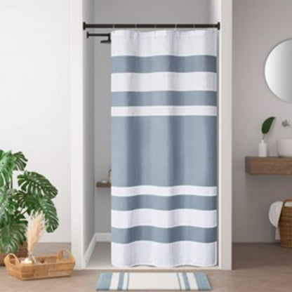 1 PCS 36x72'' Shower Curtain with 3M Treatment Dark Blue - image 2