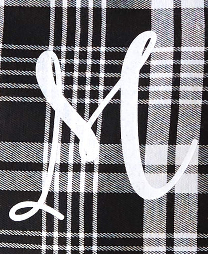 Monogram Plaid Tote Bag with Pockets