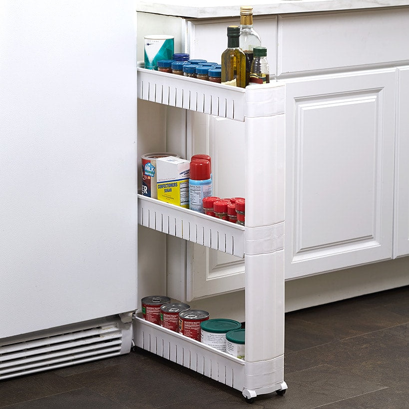 Slim Storage Cart with Wheels - 3-Tier