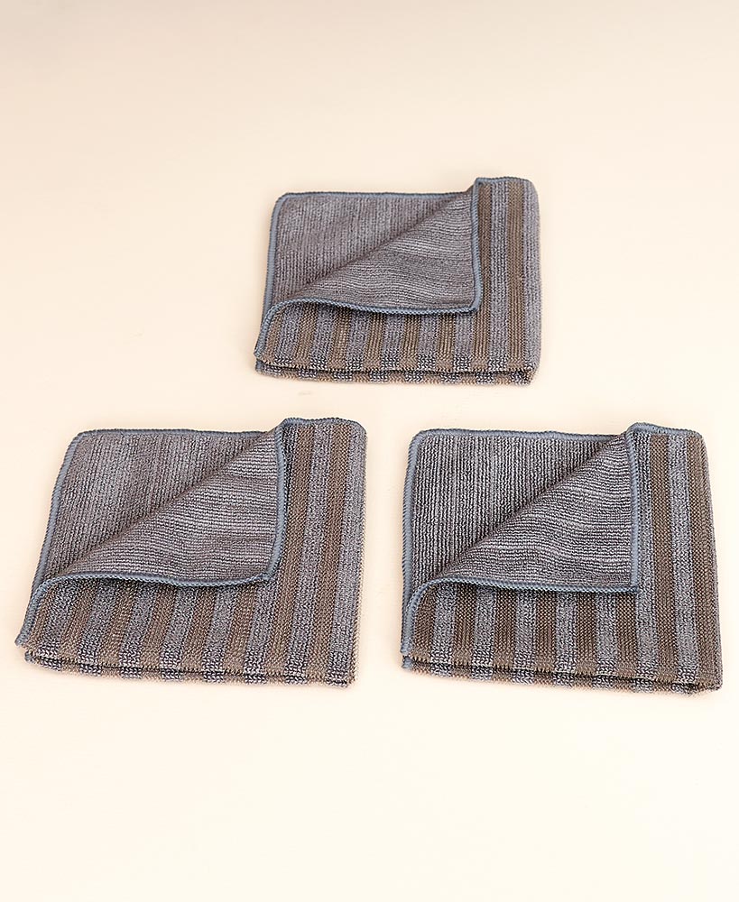 Stainless Steel Cleaning Cloths, Set of 3, 2 Sided 12 1/2" x 12 1/2"