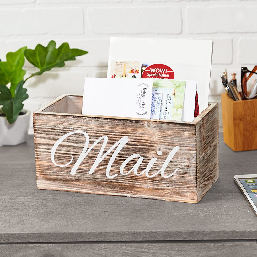Farmhouse Chic Mail Organizer Box