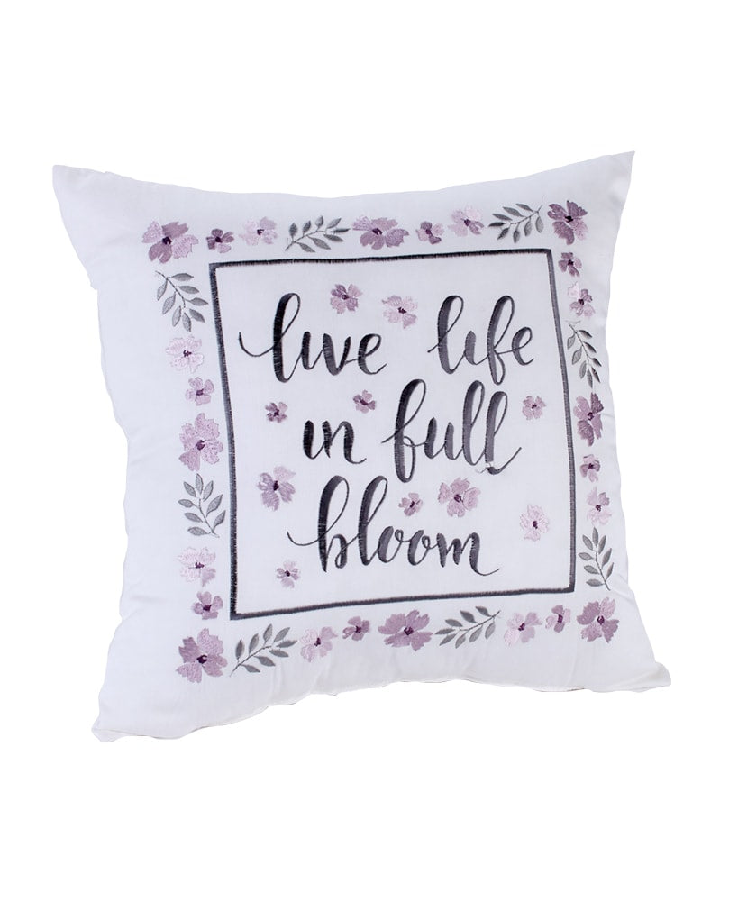 Meadow Cotton Embroidered Accent Pillow