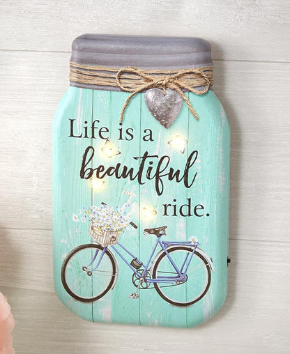 Lighted Canvas Mason Jar Wall Art